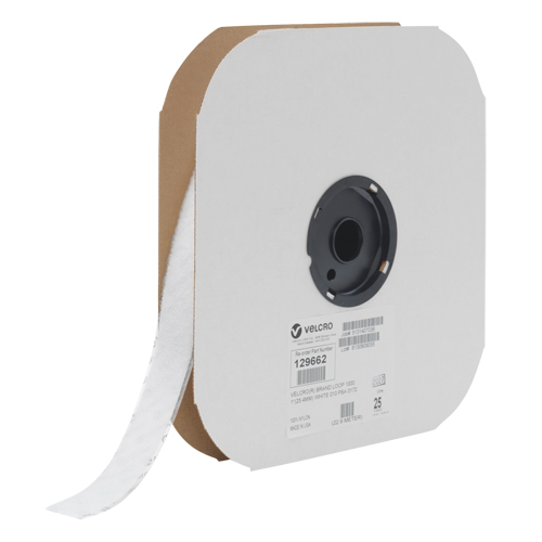 Fastener Tape, Loop, 25 yds x 1", Sew-On, White Mukwa Safety Services