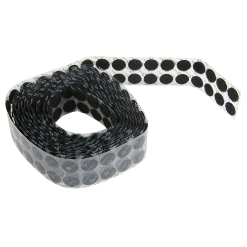 Attaches en jeton, Boucle et crochet, 3/4" dia., Adh&eacute;sif, Noir Mukwa Safety Services