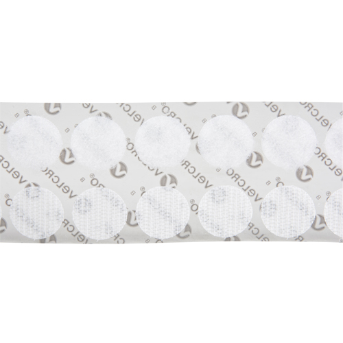 Fastener Coins, Hook & Loop, 3/4" Dia., Adhesive, White Mukwa Safety Services