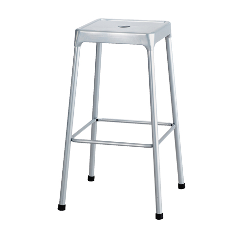 Bistro Stool, Stationary, Fixed, 29", Steel Seat, Grey Mukwa Safety Services