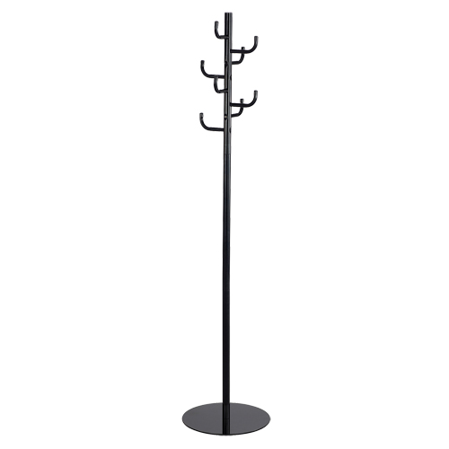 Coat Rack, 68" H, Black, 8 Hook(s) Mukwa Safety Services