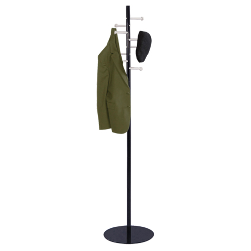 Nail Head Coat Rack, 67" H, Black, 8 Hook(s) Mukwa Safety Services