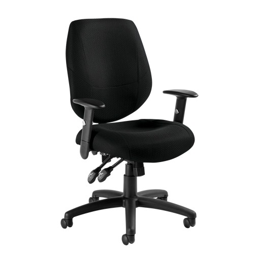 Chaise d'op&eacute;rateur Six 31, Tissu, Noir, Capacit&eacute; 250 lb Mukwa Safety Services