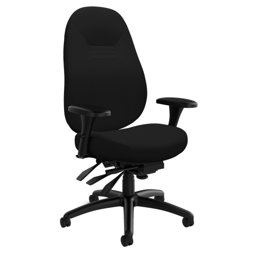Chaise confortable &agrave; dos moyen, Polyester, Noir, Capacit&eacute; 300 lb Mukwa Safety Services
