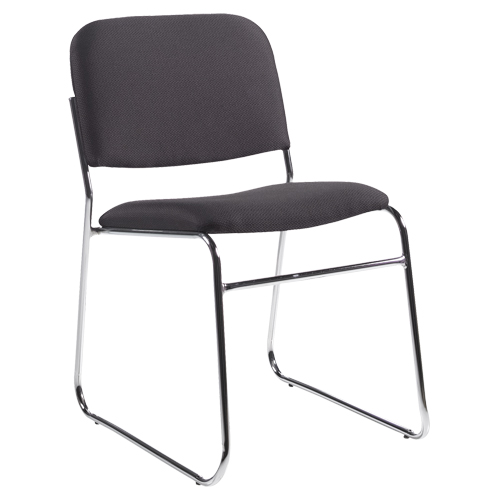 Armless Chair, Fabric, 30" High, 200 lbs. Capacity, Black Mukwa Safety Services