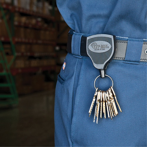Super48 Heavy-Duty Retractable Key Holder, Polycarbonate, 48" Cable, Belt Clip Attachment Mukwa Safety Services