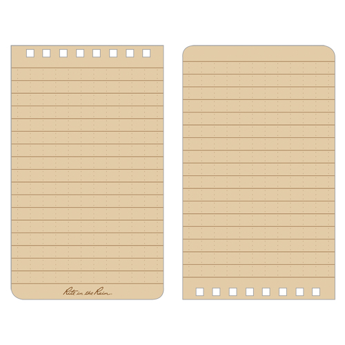 Pocket Top-Spiral Notebook, Soft Cover, Tan, 100 Pages, 3" W x 5" L Mukwa Safety Services