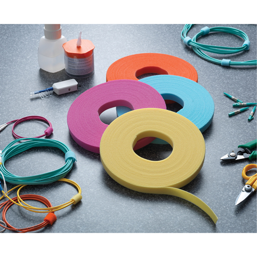 One-Wrap&reg; Cable Management Tape, Hook & Loop, 25 yds x 3/4", Self-Grip, Orange Mukwa Safety Services