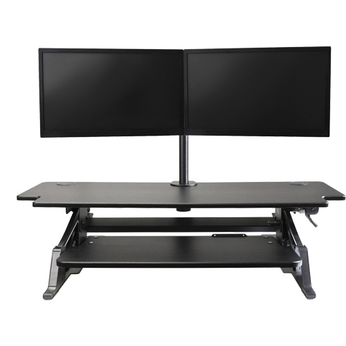 Goya Sit-Stand Workstation, Desktop Unit, 20" H x 42" W x 16" D, Black Mukwa Safety Services