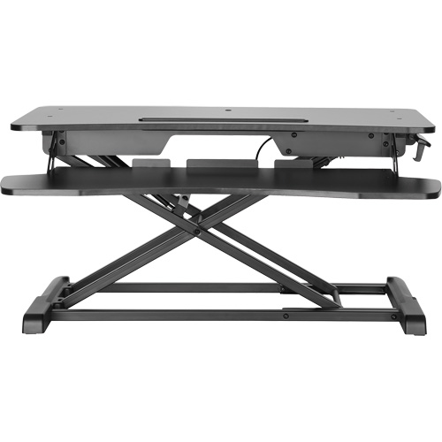 Poste de travail assis-debout Goya, Mod&egrave;le de bureau, 22" h x 31-1/2" la x 24" p, Noir Mukwa Safety Services
