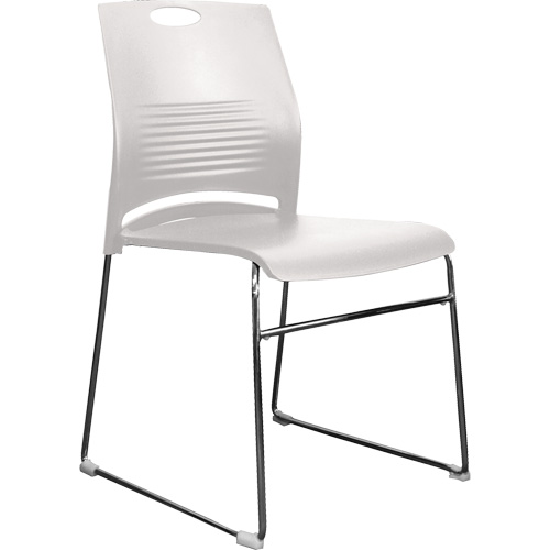 Chaises empilables s&eacute;rie Activ, Plastique, Hauteur 23", Capacit&eacute; 275 lb, Blanc Mukwa Safety Services