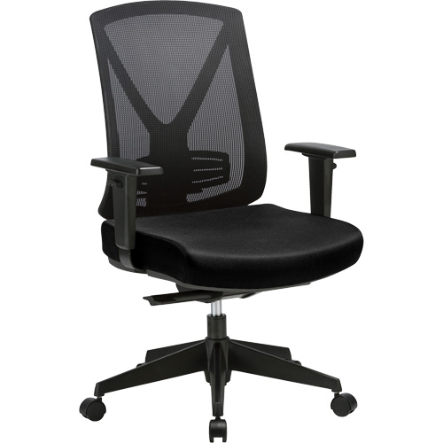 Activ Series Premium Synchro-Tilt Adjustable Chair, Fabric/Mesh, Black, 275 lbs. Capacity Mukwa Safety Services