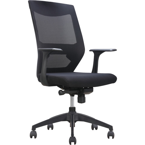 Chaise de bureau ajustable &agrave; basculement synchronis&eacute; s&eacute;rie Activ, Tissu/Mailles, Noir, Capacit&eacute; 275 lb Mukwa Safety Services