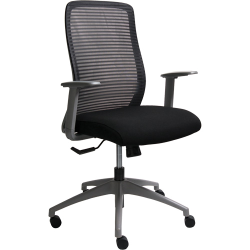 Chaise de bureau ajustable s&eacute;rie Era, Tissu/Mailles, Noir, Capacit&eacute; 275 lb Mukwa Safety Services