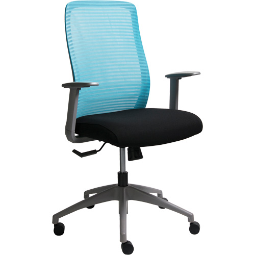 Era Series Adjustable Office Chair, Fabric/Mesh, Blue, 275 lbs. Capacity Mukwa Safety Services