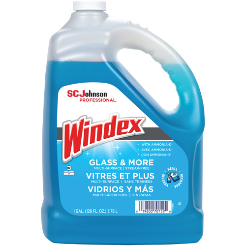 Nettoyant pour vitres Windex avec Ammoniac-D, 3,8 L, Cruche Mukwa Safety Services