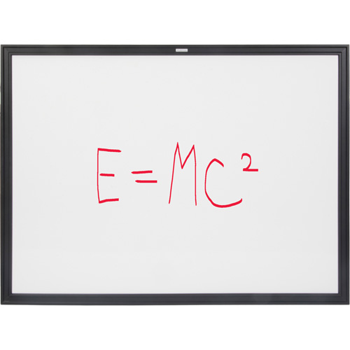 Tableau blanc &agrave; cadre MDF noir, Effacement &agrave; sec/Magn&eacute;tique, 48" la x 36" h Mukwa Safety Services