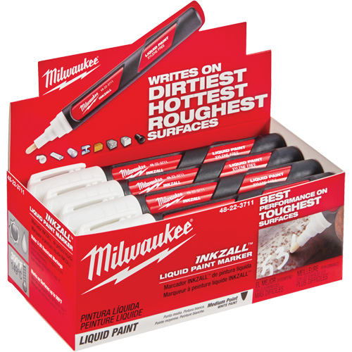 Inkzall Paint Markers, Liquid, White Mukwa Safety Services