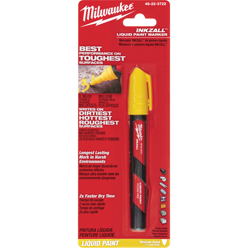 Inkzall Paint Marker, Liquid, Yellow Mukwa Safety Services