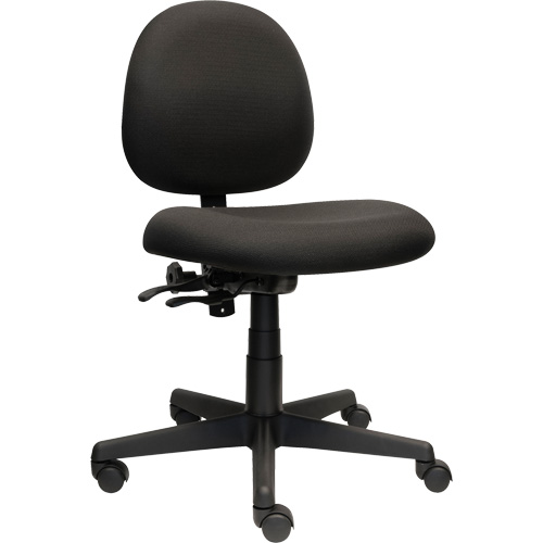 Chaise de travail &agrave; dossier bas Aspen, Tissu, Noir, Capacit&eacute; 275 lb Mukwa Safety Services