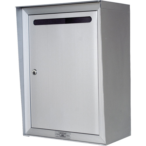Collection Box, Wall -Mounted, 16-3/16" x 6-3/8", Aluminum Mukwa Safety Services