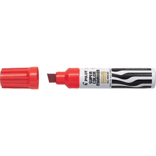Marqueur &agrave; encre permanent Super Colour Jumbo, Rouge, Pointe Ciseau Mukwa Safety Services