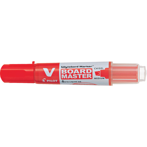 Marqueur effaçable &agrave; sec Vboard Master, Rouge, Pointe Ciseau Mukwa Safety Services