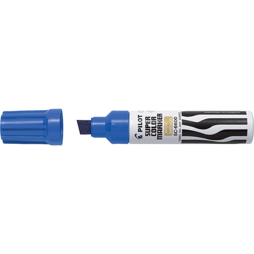Super Colour Jumbo Permanent Marker, Blue, Chisel Tip Mukwa Safety Services