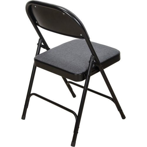 Chaise pliante de luxe en tissu rembourr&eacute;e, Acier, Gris, Capacit&eacute; 300 lb Mukwa Safety Services