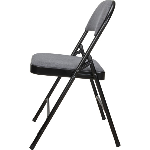 Chaise pliante de luxe en tissu rembourr&eacute;e, Acier, Gris, Capacit&eacute; 300 lb Mukwa Safety Services