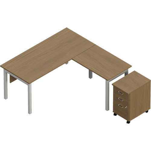 Newland "L" Shaped Desk with Pedestal Mukwa Safety Services