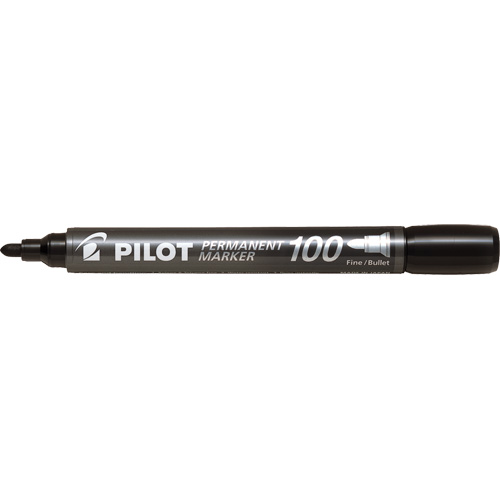 Marqueur permanent Pilot 100, Noir, Pointe Ronde Mukwa Safety Services
