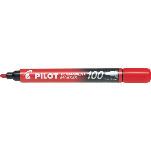 Series 100 Permanent Marker, Red, Bullet Tip Mukwa Safety Services