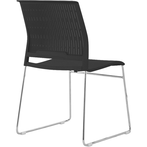 Stacking Chairs, Polypropylene, 32-3/8" High, 250 lbs. Capacity, Black Mukwa Safety Services