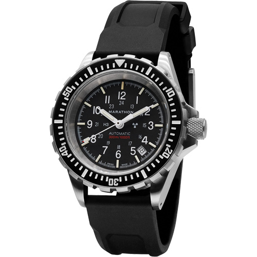Grande montre automatique de plong&eacute;e, Num&eacute;rique, &agrave; piles, 41 mm, Noir Mukwa Safety Services