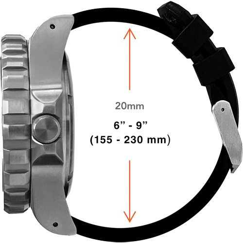 Grande montre automatique de plong&eacute;e, Num&eacute;rique, &agrave; piles, 41 mm, Noir Mukwa Safety Services