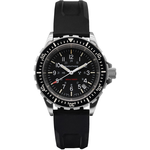 Large Diver's Quartz Watch, Digital, Battery Operated, 41 mm, Black Mukwa Safety Services