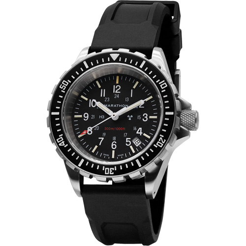 Large Diver's Quartz Watch, Digital, Battery Operated, 41 mm, Black Mukwa Safety Services