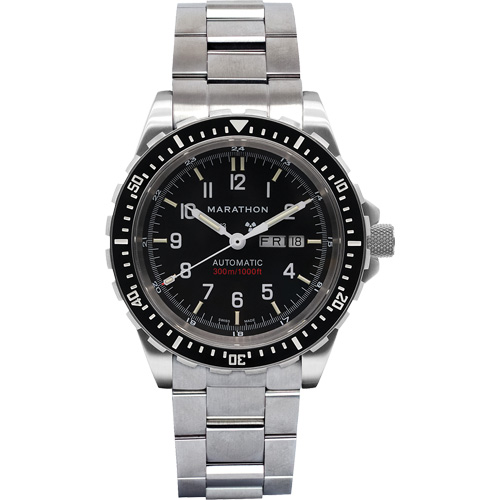 Jumbo Day/Date Automatic Watch with Stainless Steel Bracelet, Digital, Battery Operated, 46 mm, Silver Mukwa Safety Services