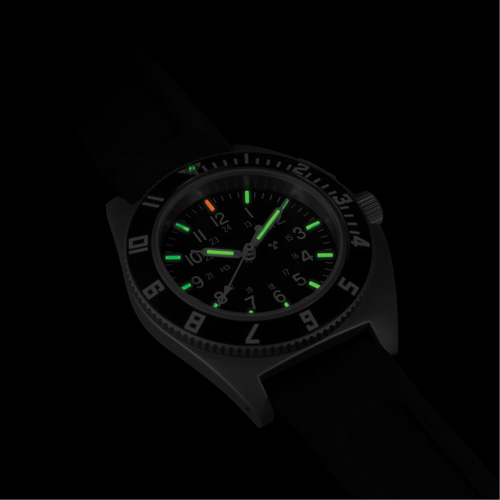 Steel Navigator Watch on 3-Piece Rubber Strap Kit, Digital, Battery Operated, 41 mm, Black Mukwa Safety Services