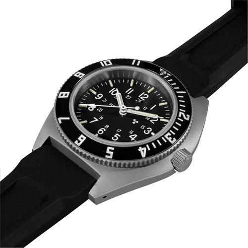 Steel Navigator Watch on 3-Piece Rubber Strap Kit, Digital, Battery Operated, 41 mm, Black Mukwa Safety Services