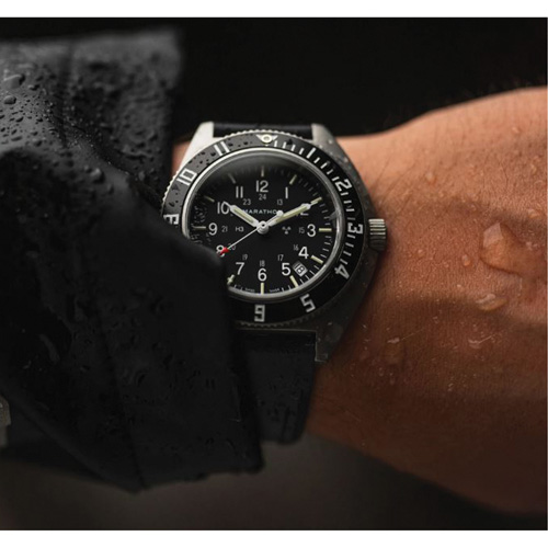 Steel Navigator with Date on Black 3-Piece Rubber Strap Kit, Digital, Battery Operated, 41 mm, Black Mukwa Safety Services