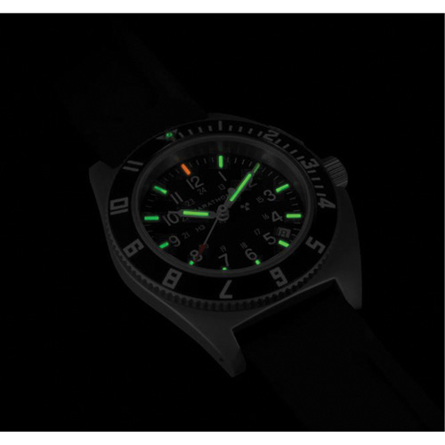 Steel Navigator with Date on Black 3-Piece Rubber Strap Kit, Digital, Battery Operated, 41 mm, Black Mukwa Safety Services