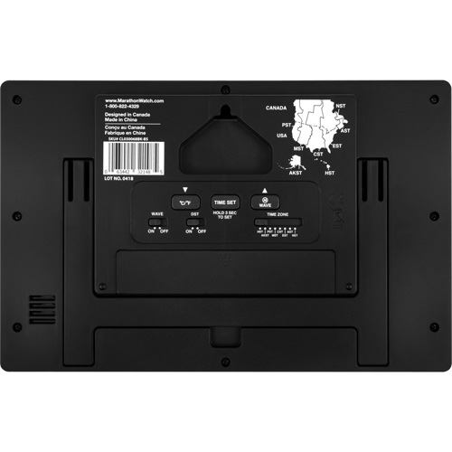 Self-Setting & Self-Adjusting Wall Clock with Stand, Digital, Battery Operated, Black Mukwa Safety Services