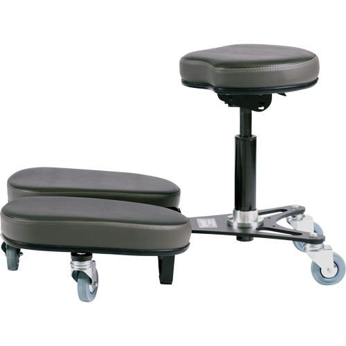 Chaise &agrave; genoux r&eacute;glable, Vinyle, Noir/gris Mukwa Safety Services