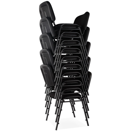 Stacking Chairs, Fabric, 32" High, 250 lbs. Capacity, Black Mukwa Safety Services