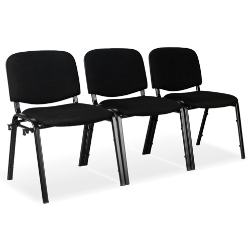 Stacking Chairs, Fabric, 32" High, 250 lbs. Capacity, Black Mukwa Safety Services