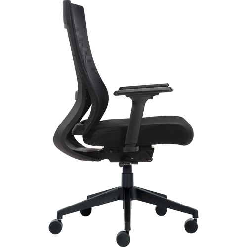 Chaise &agrave; dossier moyen avec m&eacute;canisme &agrave; basculement synchronis&eacute; &agrave; d&eacute;tection de poids , Mailles, Noir Mukwa Safety Services