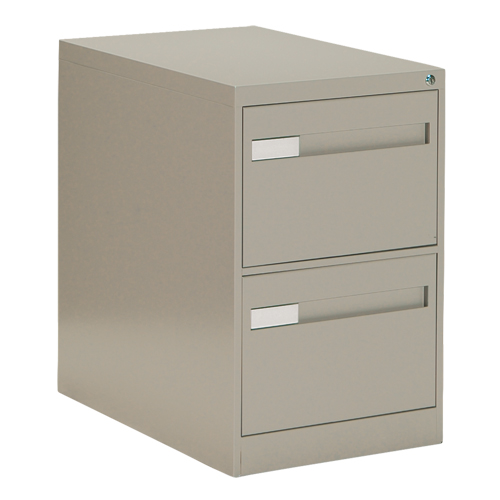 Vertical Filing Cabinet with Recessed Drawer Handles, 2 Drawers, 18.15" W x 26.56" D x 29" H, Beige Mukwa Safety Services