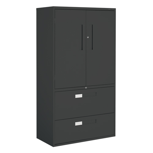 Armoire Multi-Stor, Acier, 3 Tablettes, 65-1/4" h x 36" la x 18" P, Noir Mukwa Safety Services
